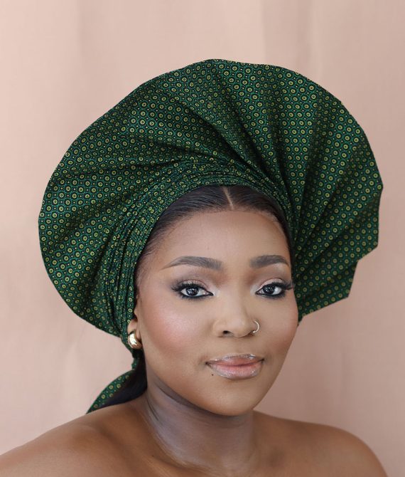 Sishweshwe - Plain Fan Gele