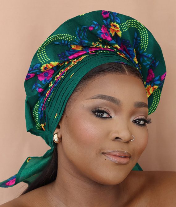 Tsonga Plain Fan - Green Gele