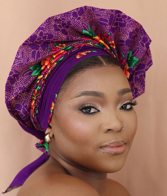 Tsonga Plain Fan - Purple Gele